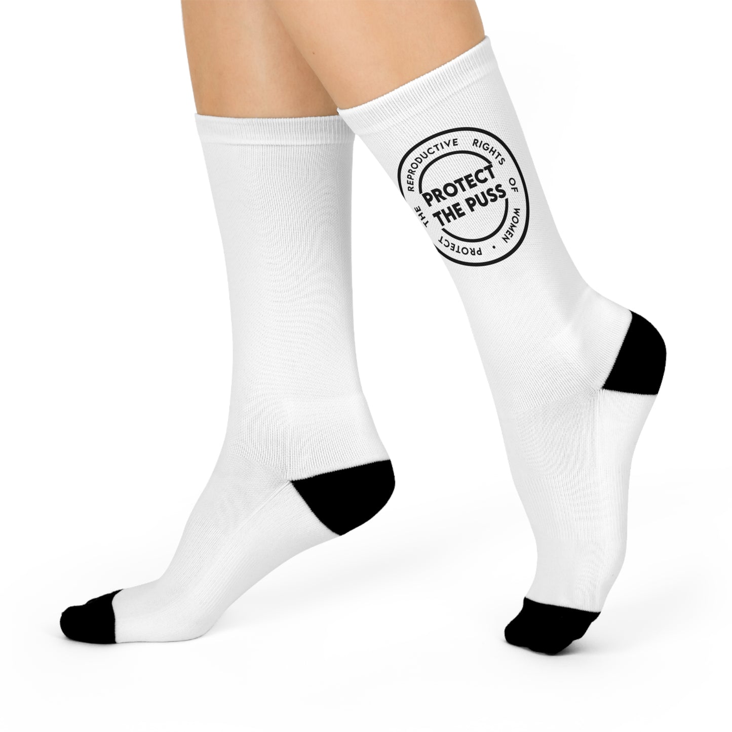 Cushioned Crew Socks - Protect The Puss -  One Size Fits All (Women's 5 to Men's 12)