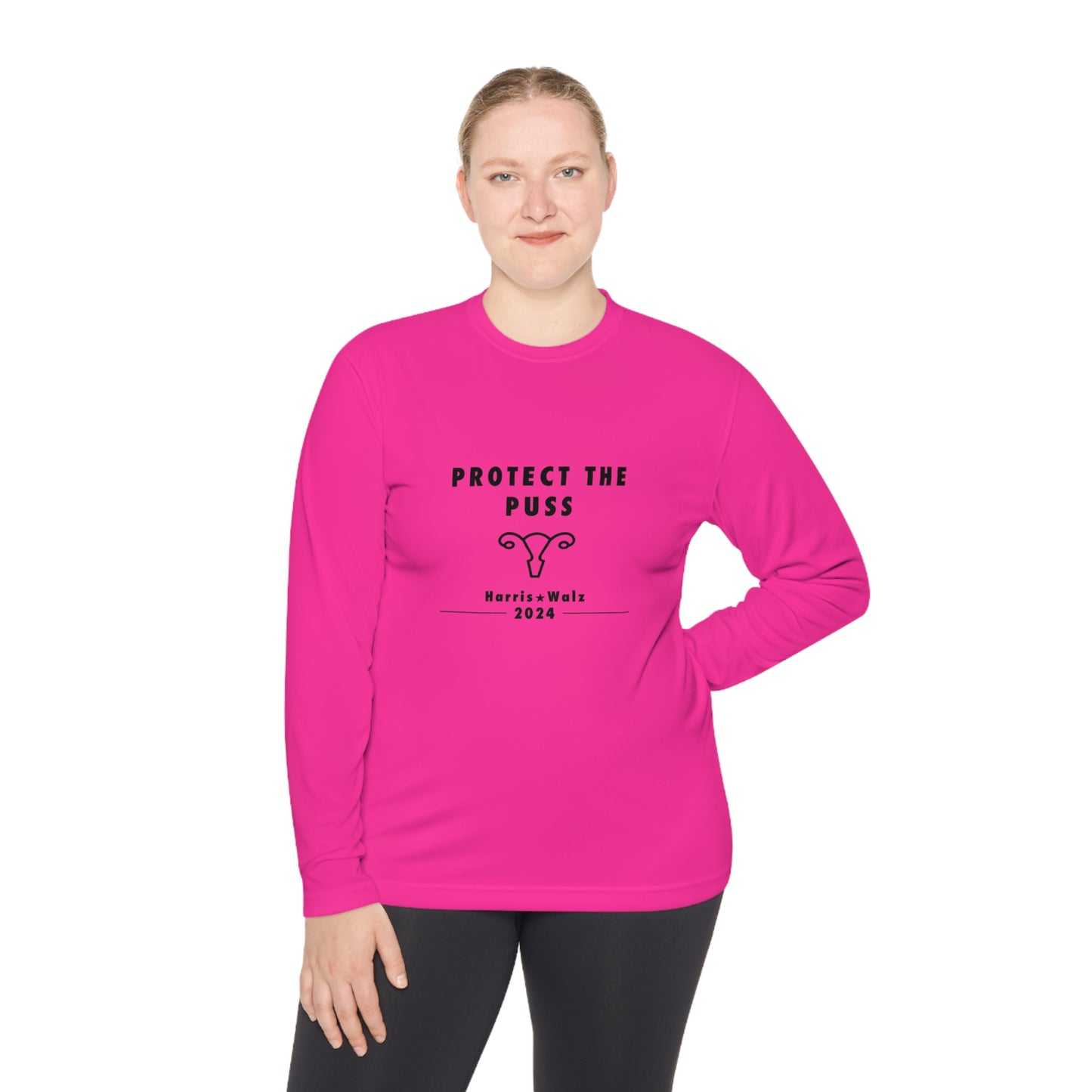 Unisex Long Sleeve Shirt - Harris / Walz 2024 - Black Text