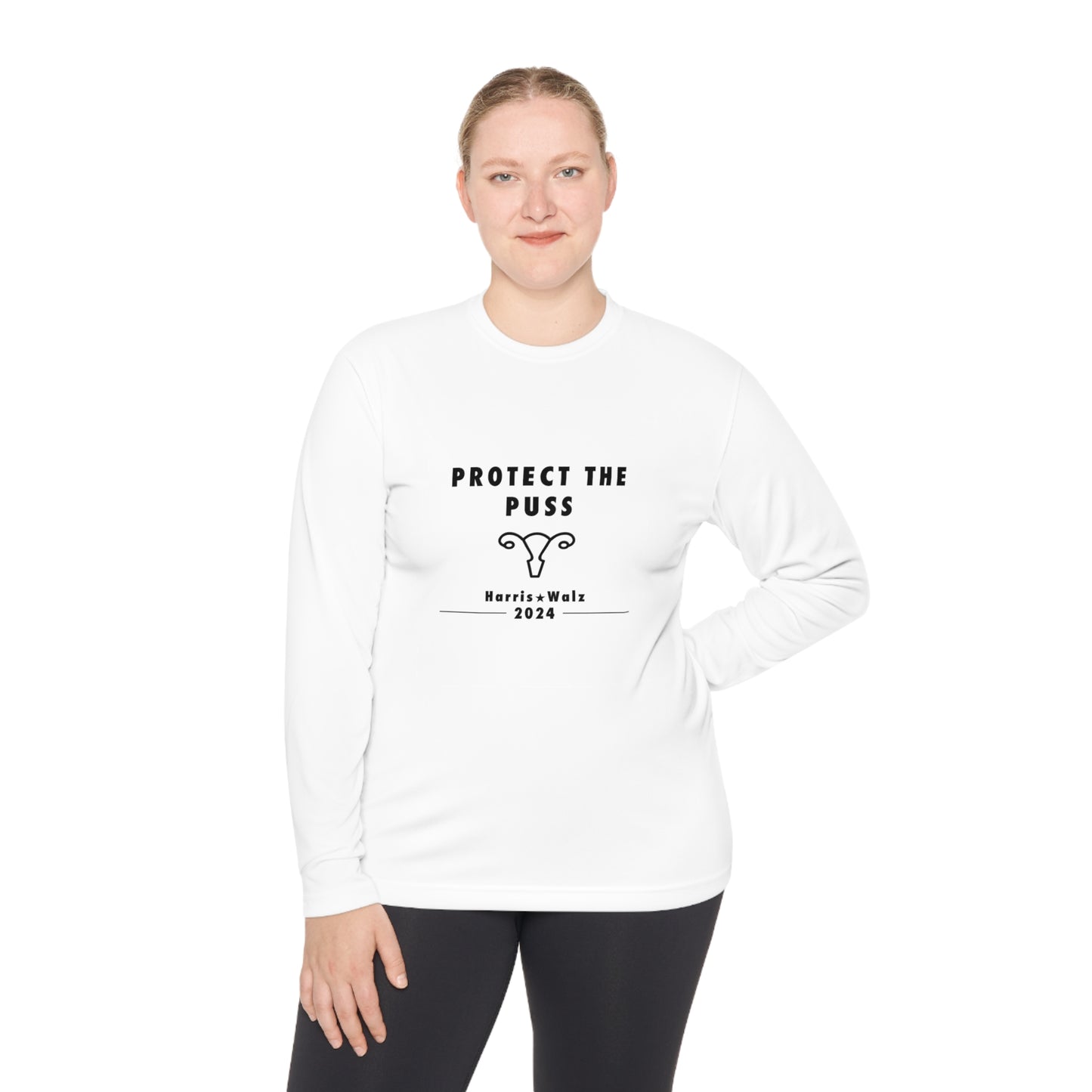 Unisex Long Sleeve Shirt - Harris / Walz 2024 - Black Text