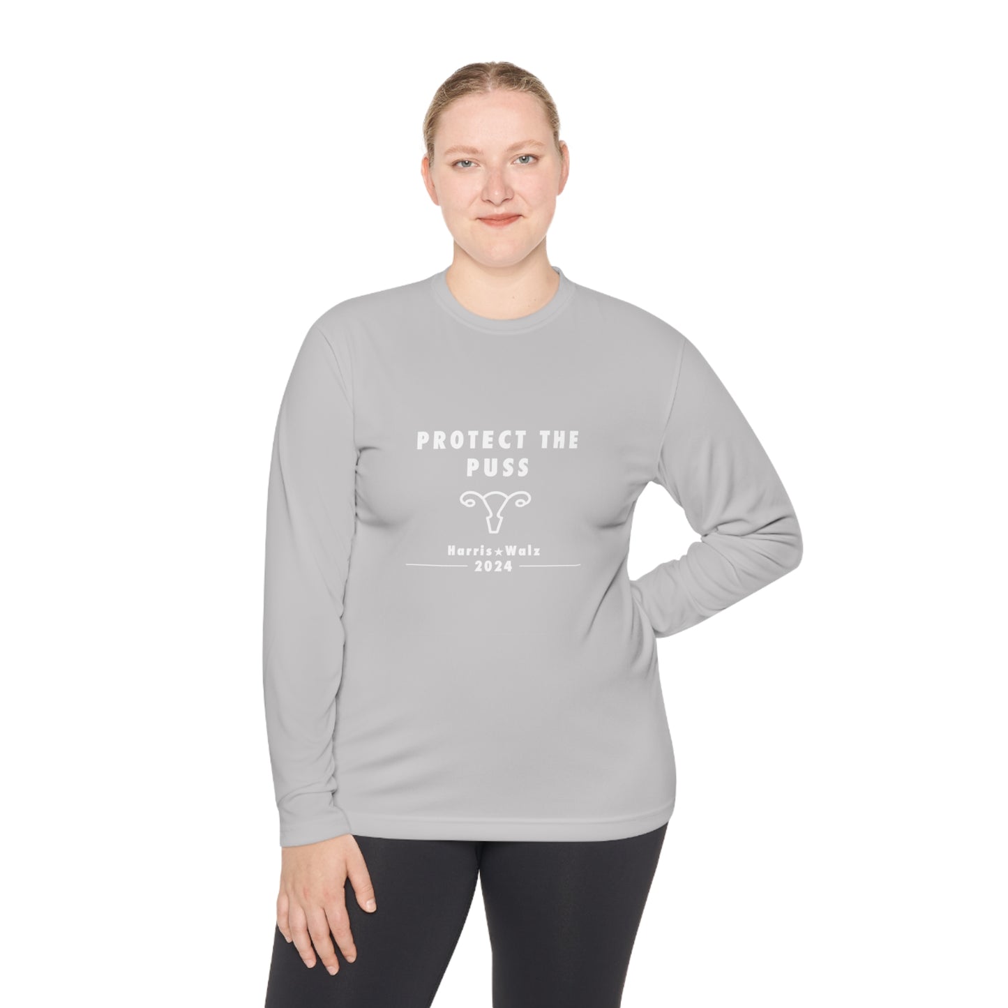 Unisex Lightweight Long Sleeve Shirt - Harris / Walz 2024 - White Text