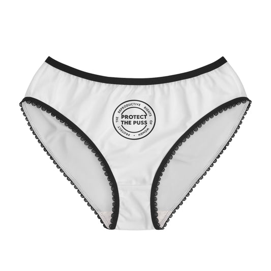 Women's Underwear - Protect The Puss Original - Black Text