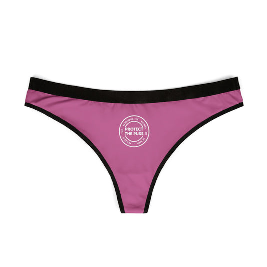 Women's Thongs - Protect The Puss Original - Pink/White