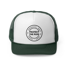 Unisex Trucker Hat - Protect The Puss Original - Black Text