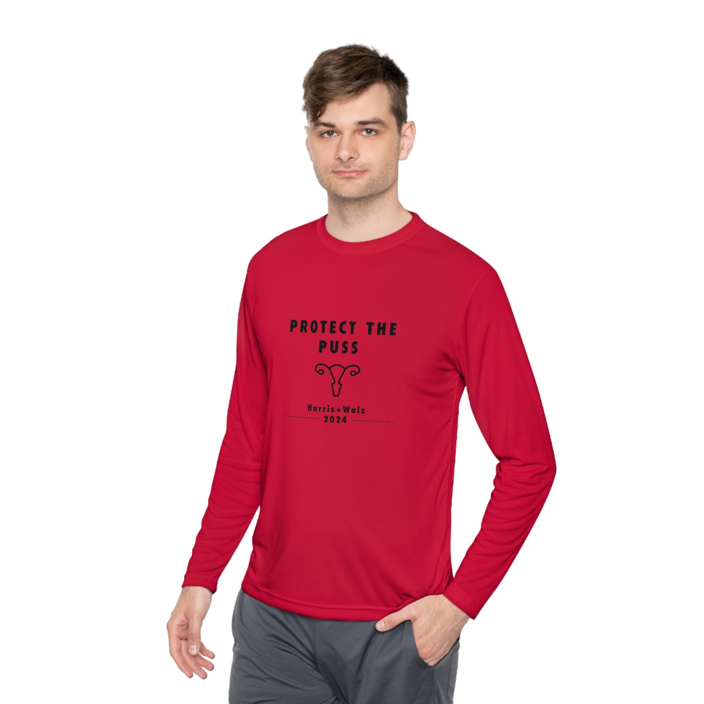 Unisex Long Sleeve Shirt - Harris / Walz 2024 - Black Text