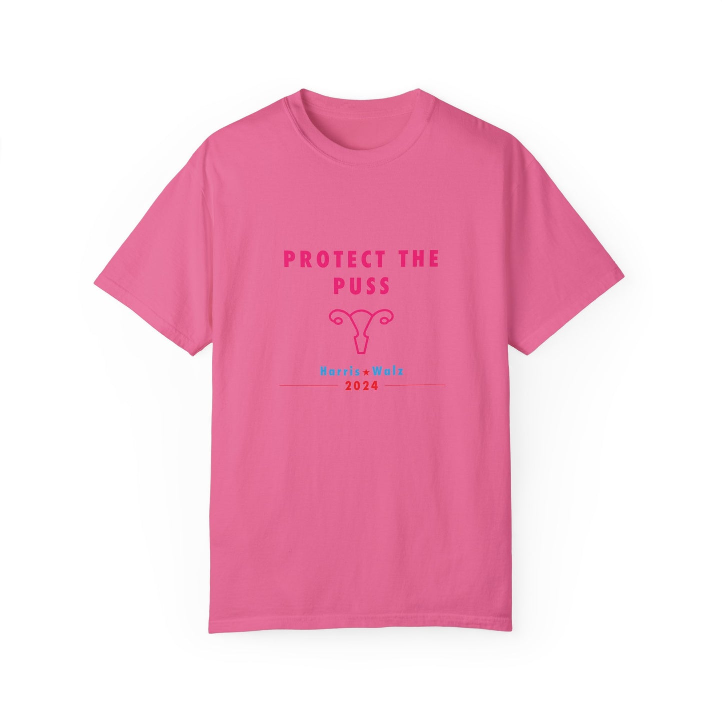 Unisex Tee Shirt - Harris / Walz 2024 -  Pink Text