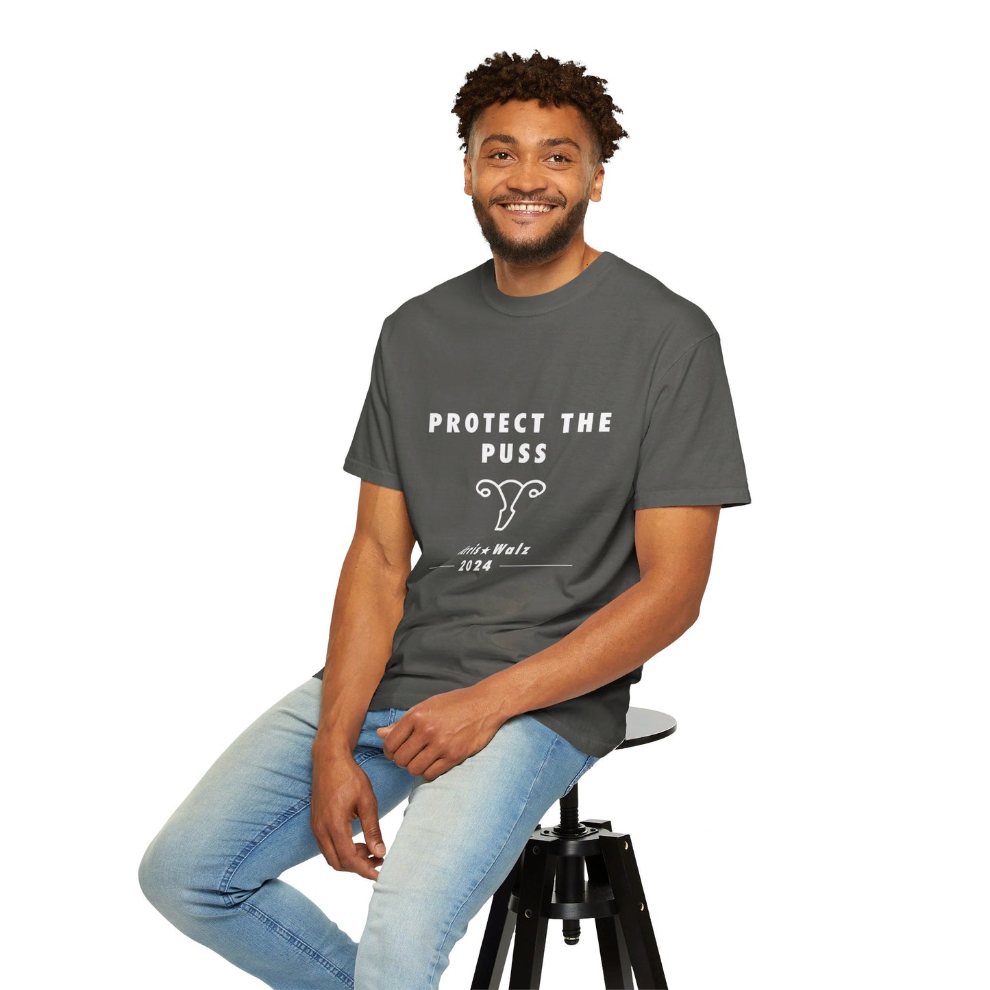 Unisex Tee Shirt - Harris / Walz 2024 - White Text